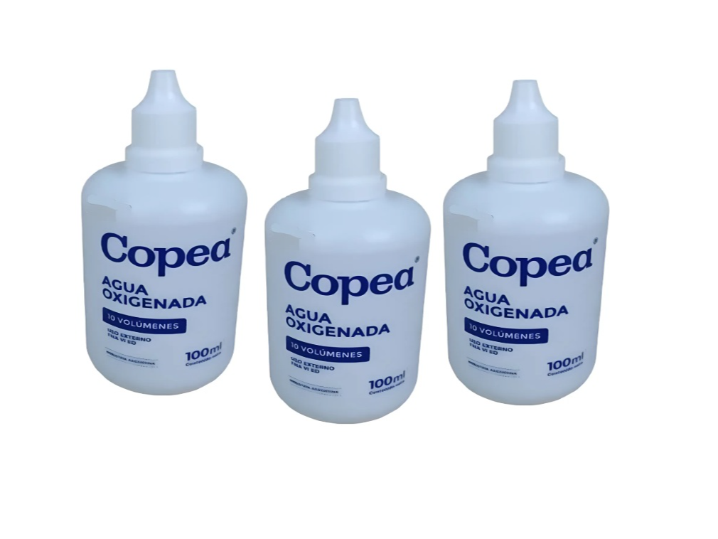 Agua Oxigenada x 10 Vol. Gotero x 100 ml. x3U