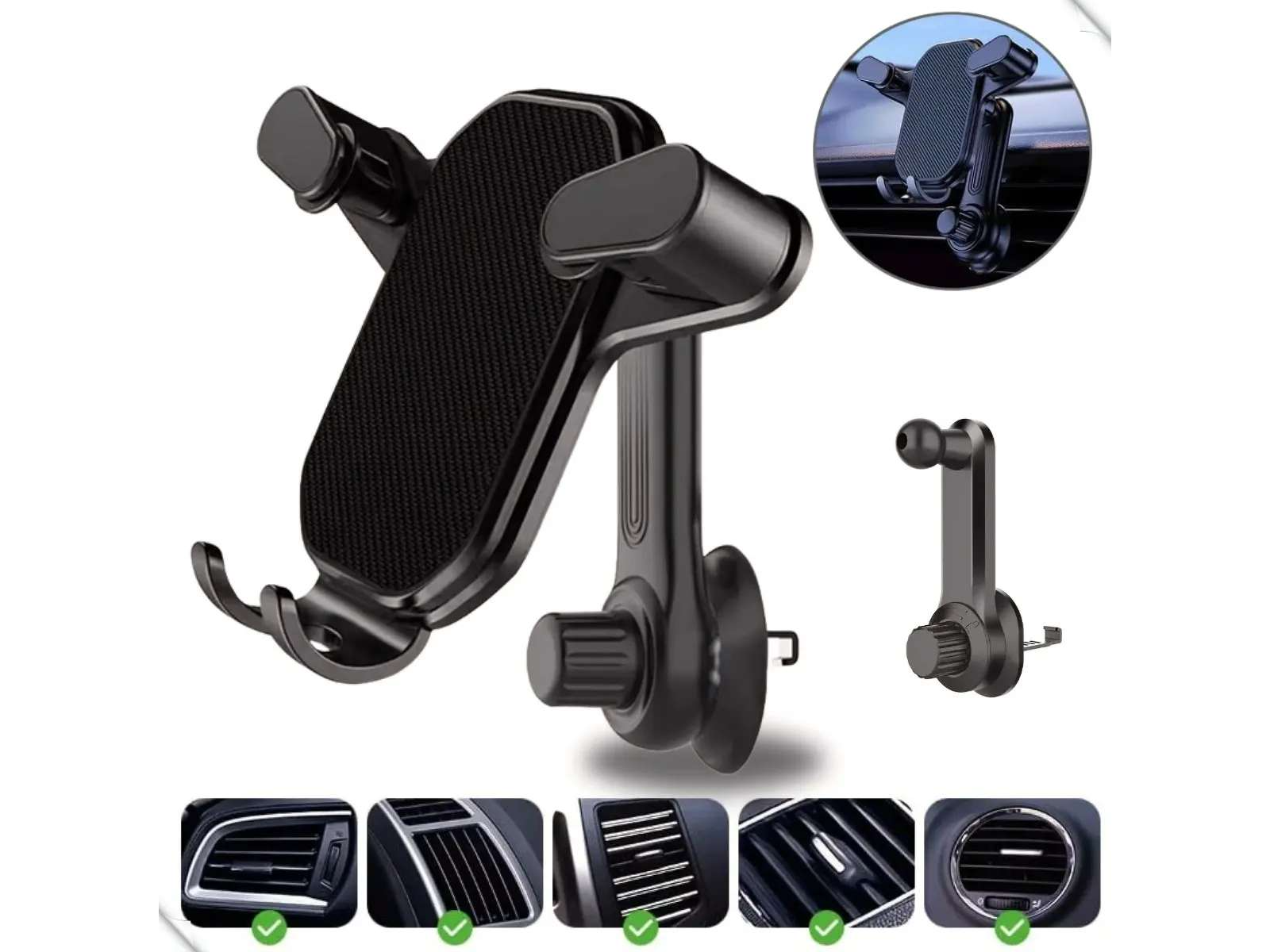 SOPORTE GENERICO PARA AUTO ZT26 NEGRO