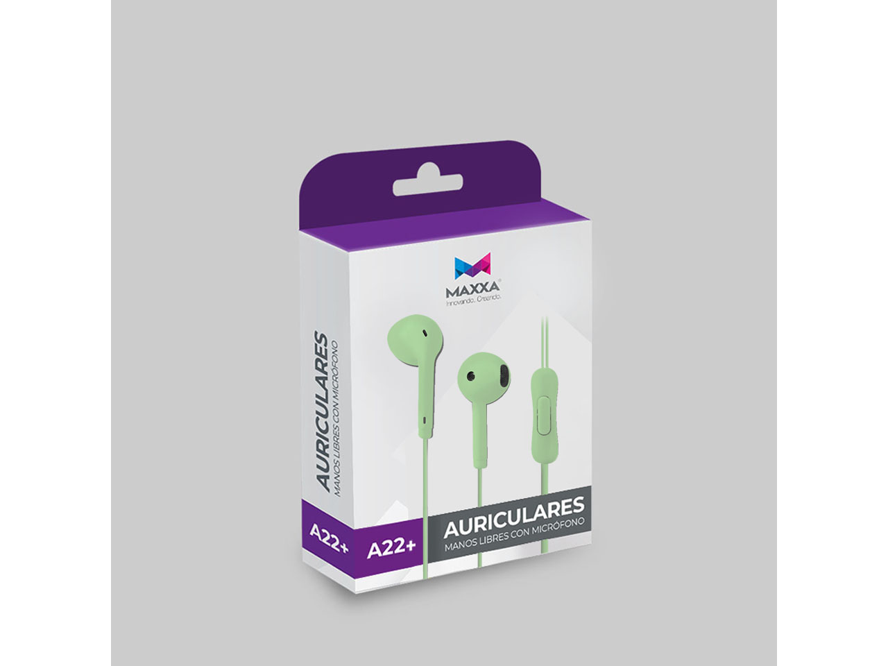 AURICULARES MAXXA  A22+ INEAR PLUG 3.5MM VERDE