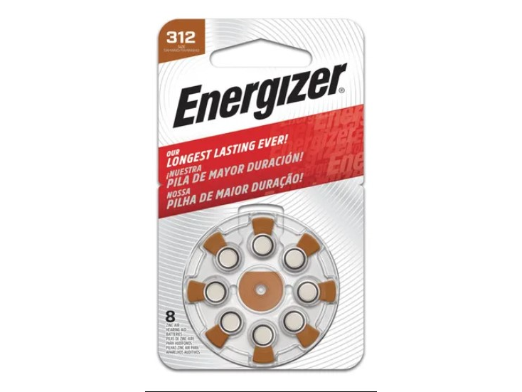 PILAS ENERGIZER AZ312 BOTON ZIN AIRE 181 mAh x8
