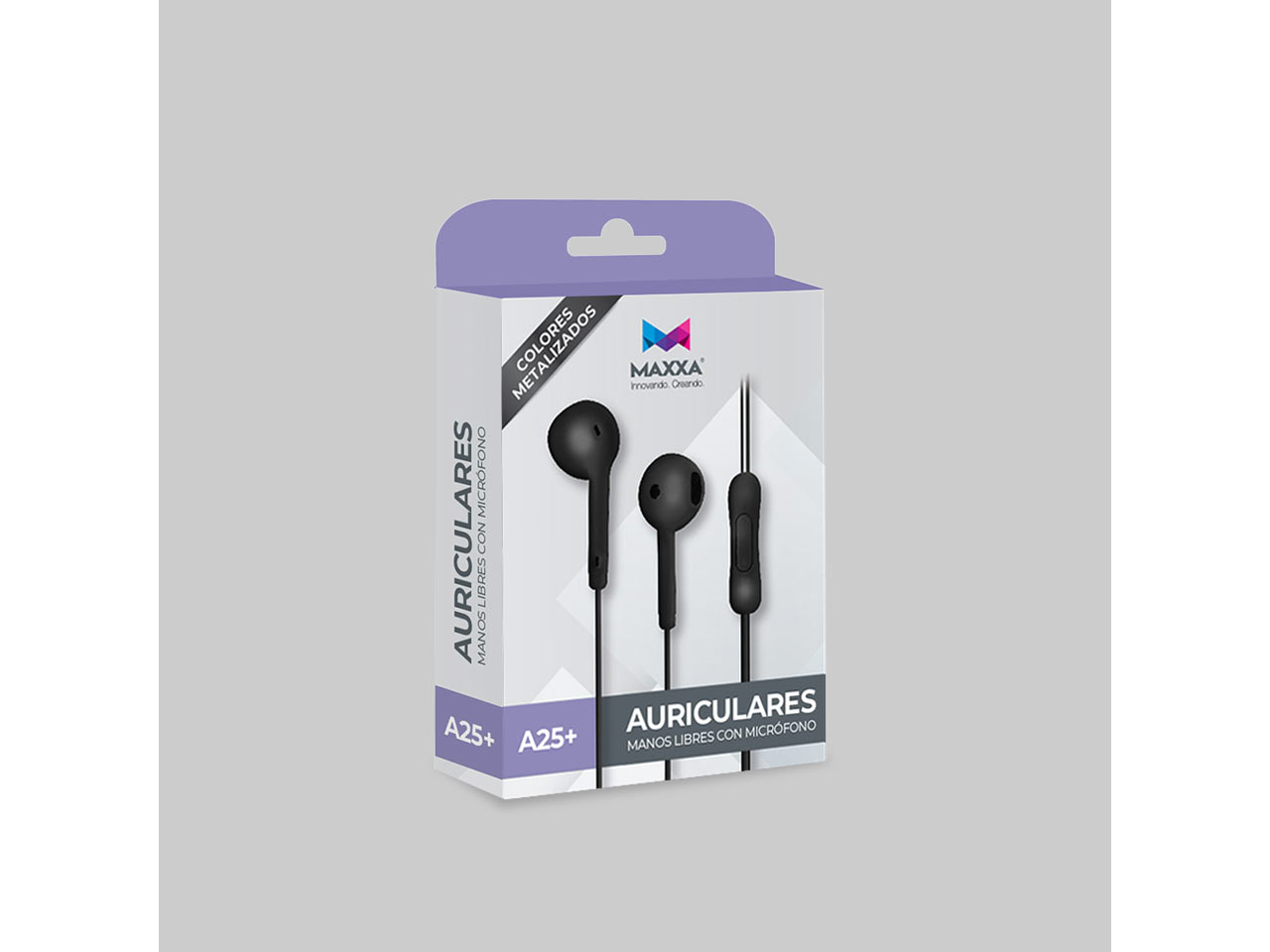AURICULARES MAXXA  A25+ INEAR PLUG 3.5MM NEGRO
