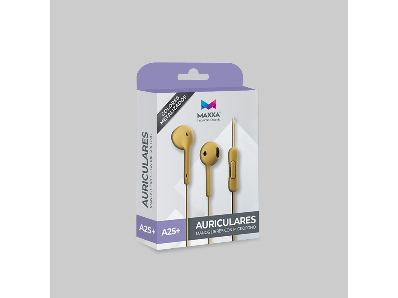 AURICULARES MAXXA  A25+ INEAR PLUG 3.5MM AMARILLO