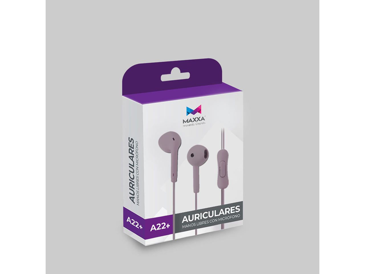 AURICULARES MAXXA  A22+ INEAR PLUG 3.5MM GRIS
