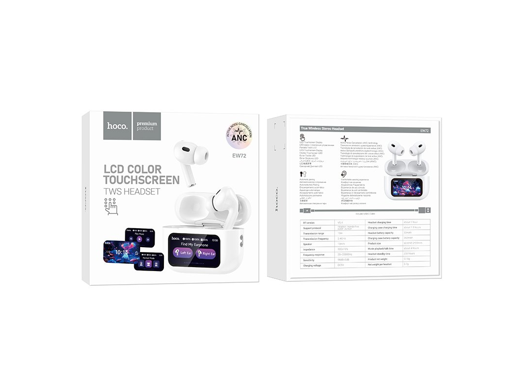 AURICULARES HOCO  EW72 INEAR BLUETOOTH BLANCO