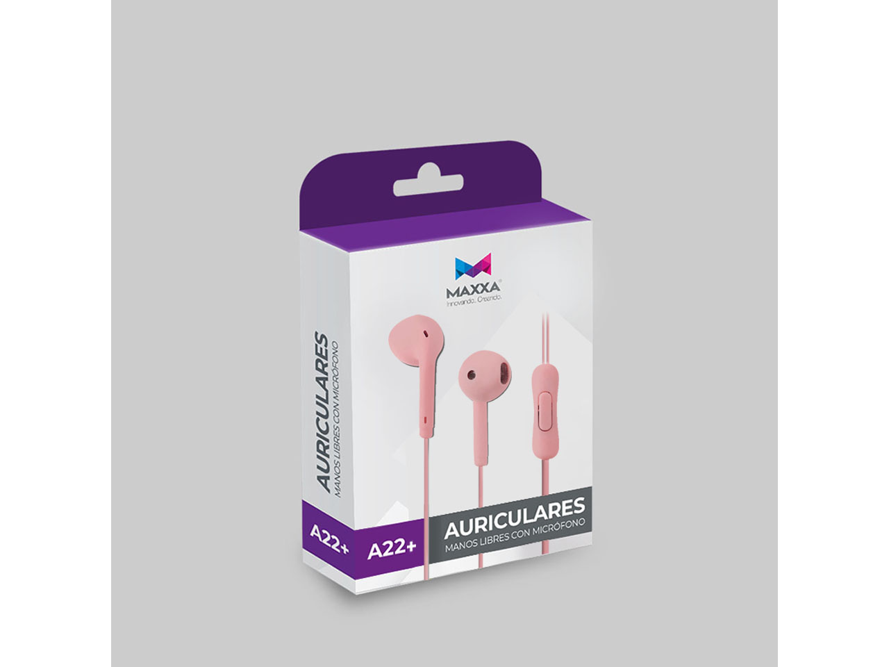 AURICULARES MAXXA  A22+ INEAR PLUG 3.5MM ROSA