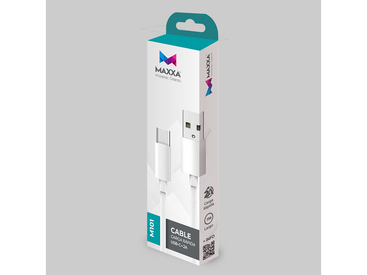 CABLES MAXXA USB TIPO C USB 2.0 MAXXA M101 TIPO C 2A BLANCO 1 M