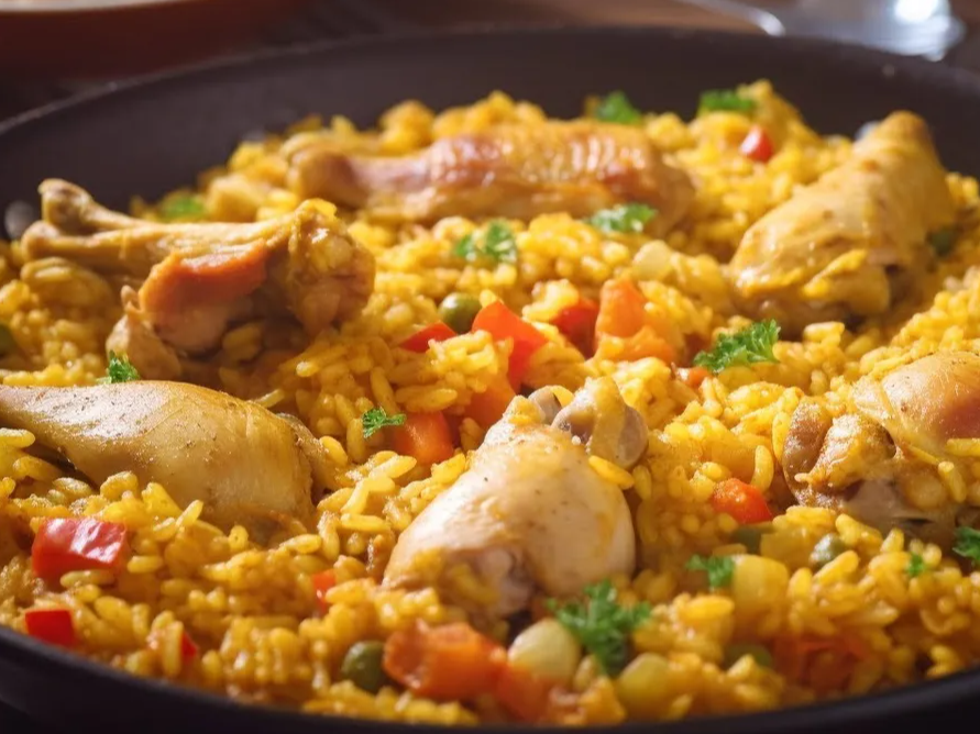 Guiso de arroz con pollo