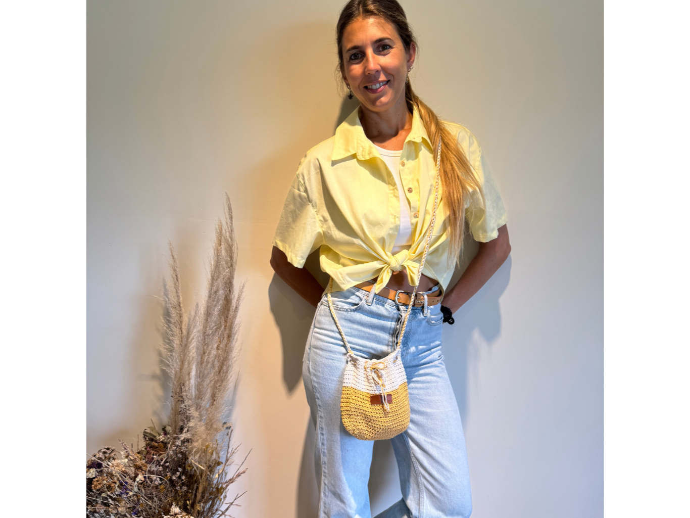 CAMISA MALVA -AMARILLO POPLIN-