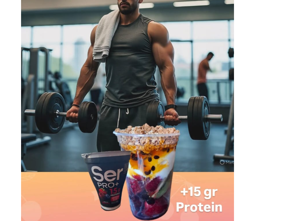 Yogurt energy pro power con frutas granola y  15 gr de proteinas