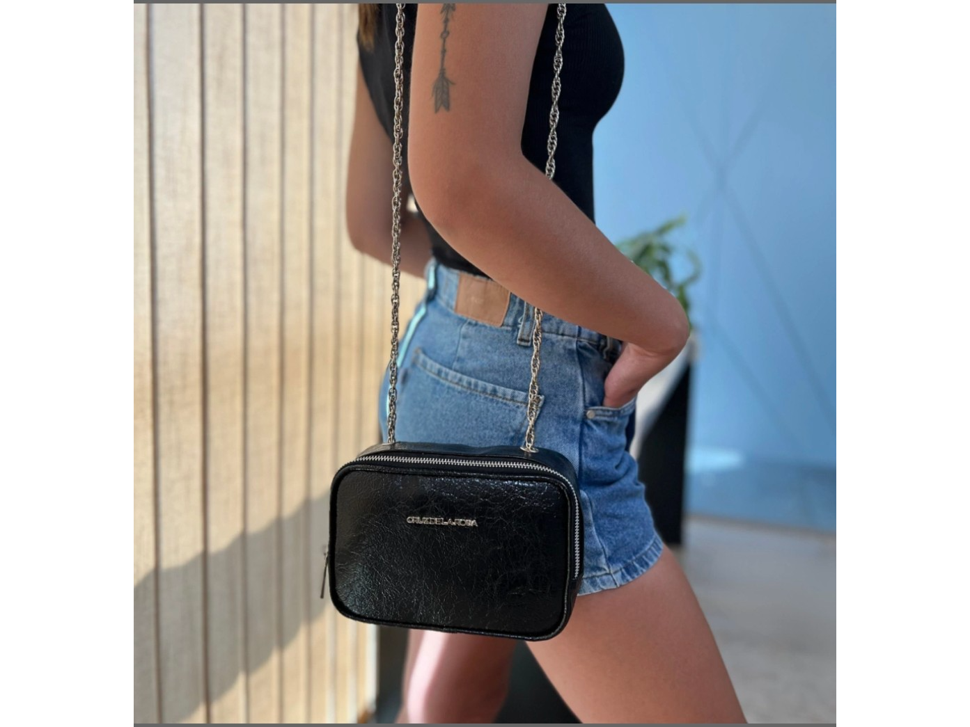 BANDOLERA CON CADENA (NEGRA) de 3 DE COPAS