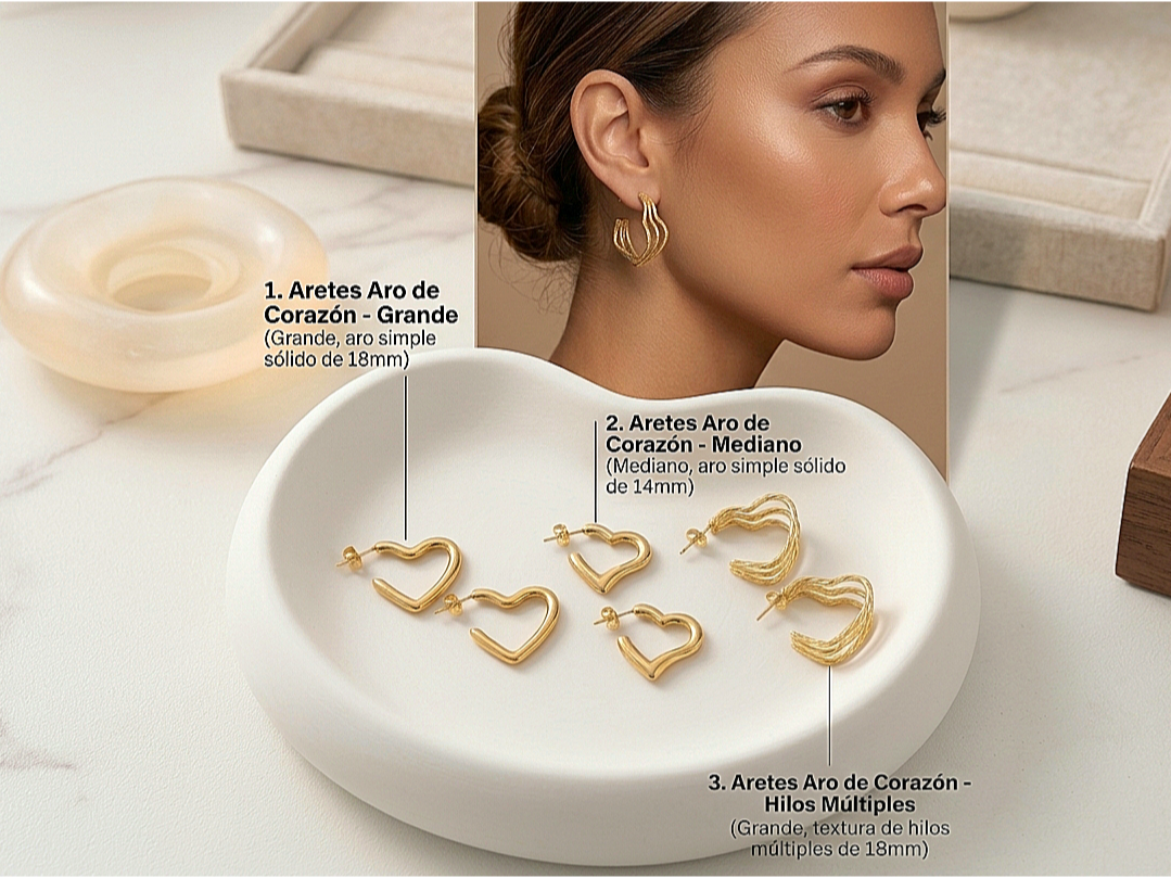 Aros acero inoxidable diseño Corazón