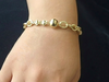 Pulsera CM baño 14k con cadena eslbon y balin mediano