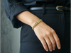Pulsera CM con placa dorada baño 14 k