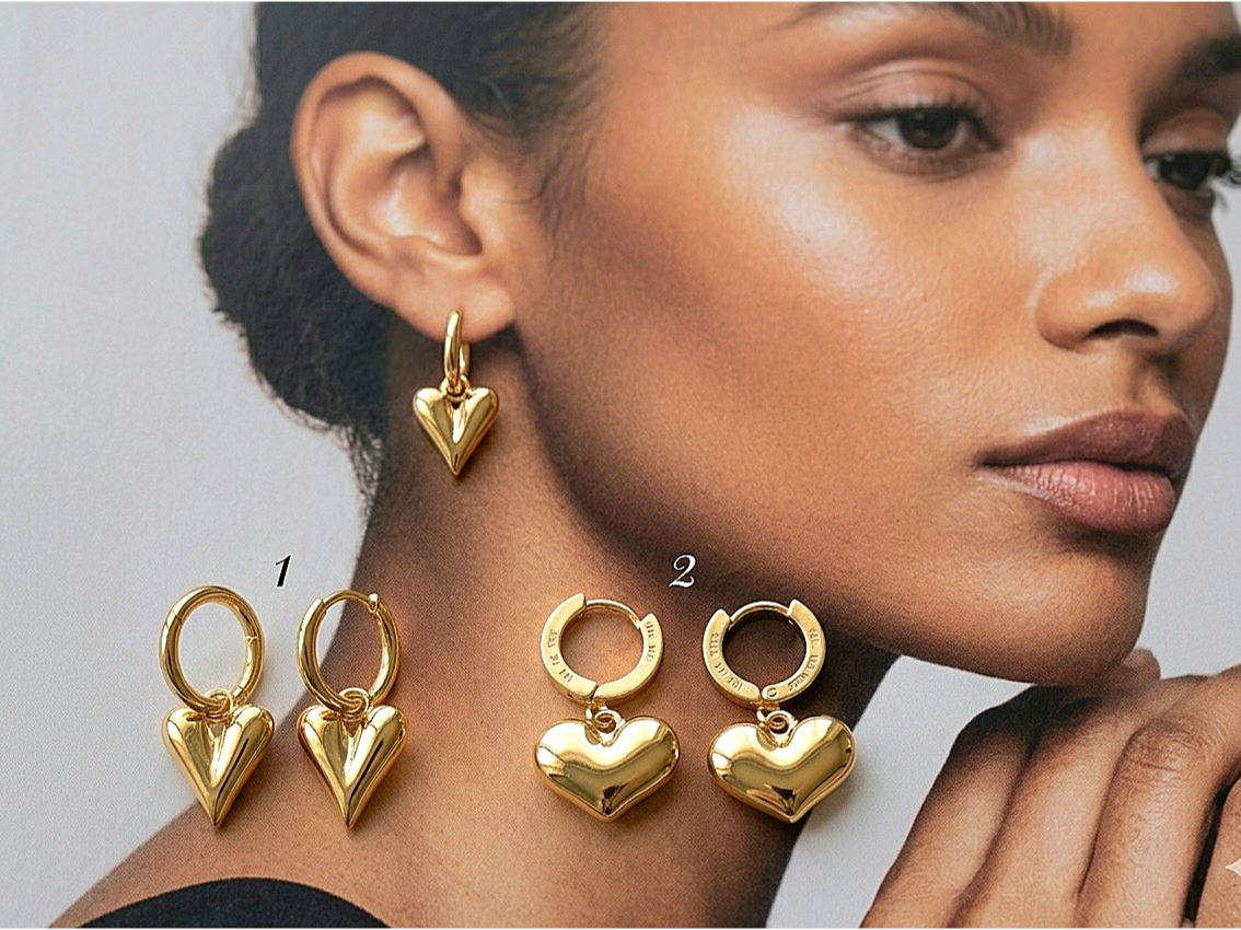 Aros estilo corazón  argolla