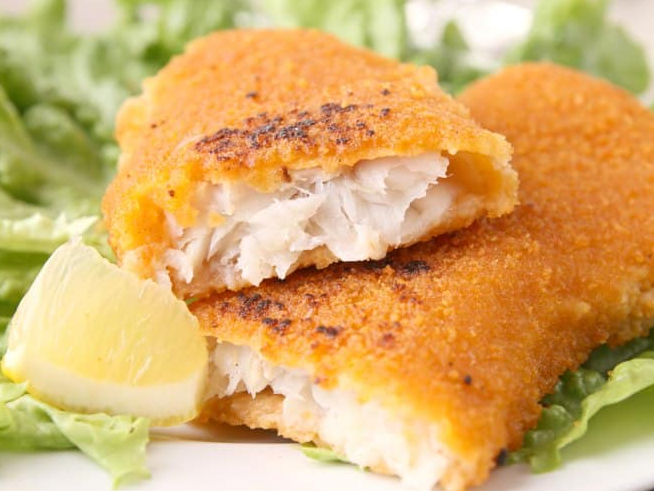 Escalope de merluza con pure mixto