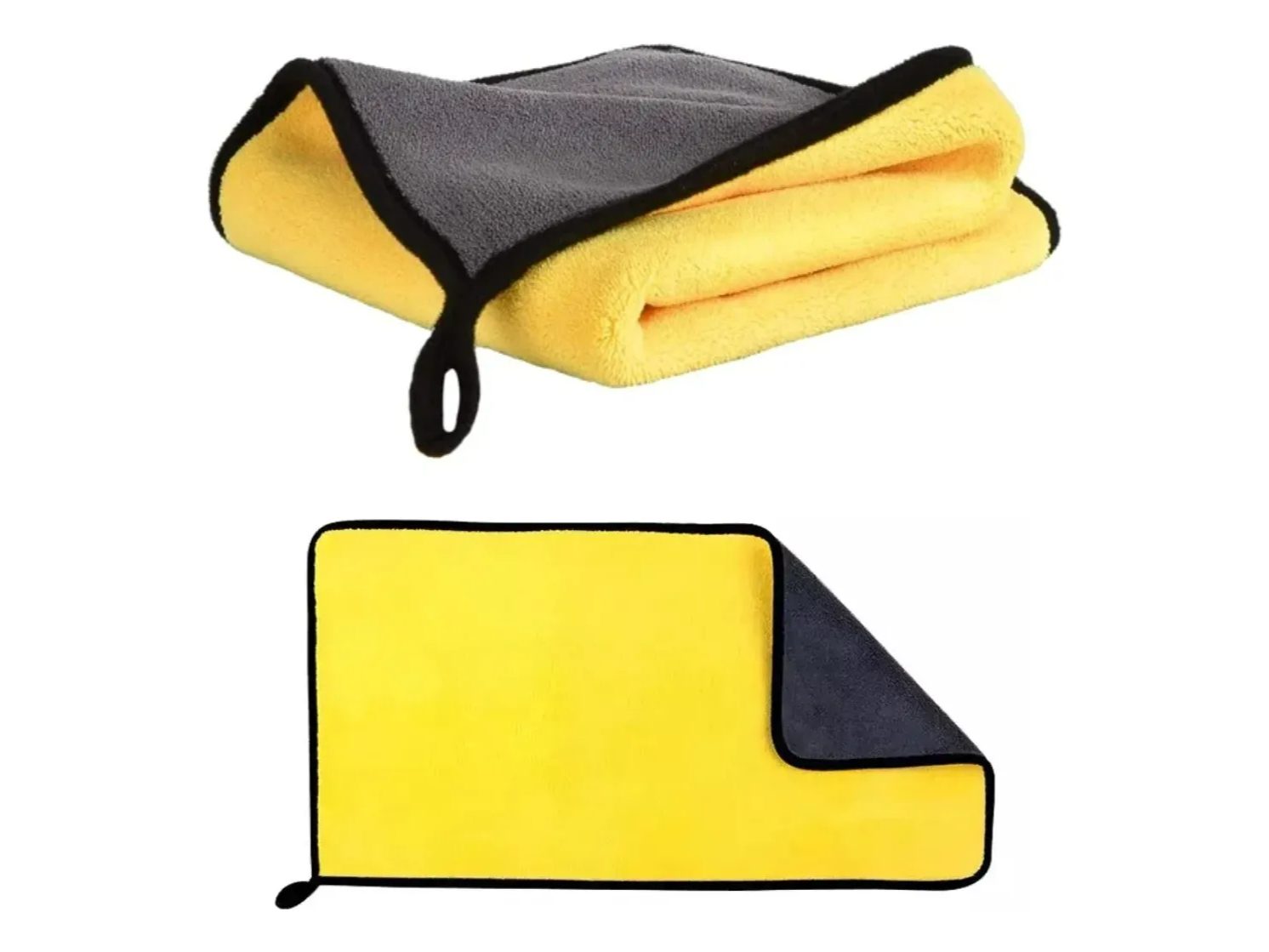 PAÑO DE TOALLA AMARILLO Y GRIS