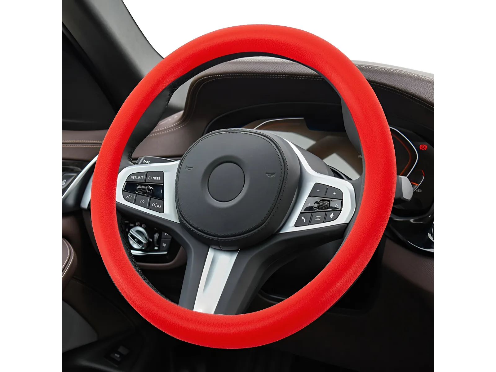 ROJO-Cubre Volante De Silicona Universal Adaptable 36cm 38cm 40cm