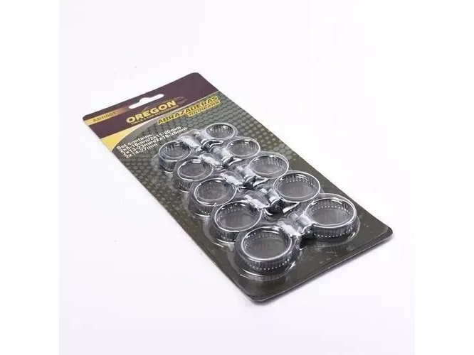 Abrazaderas Acero Inox Kit 10 Piezas Oregon Desde 10mm A 27mm