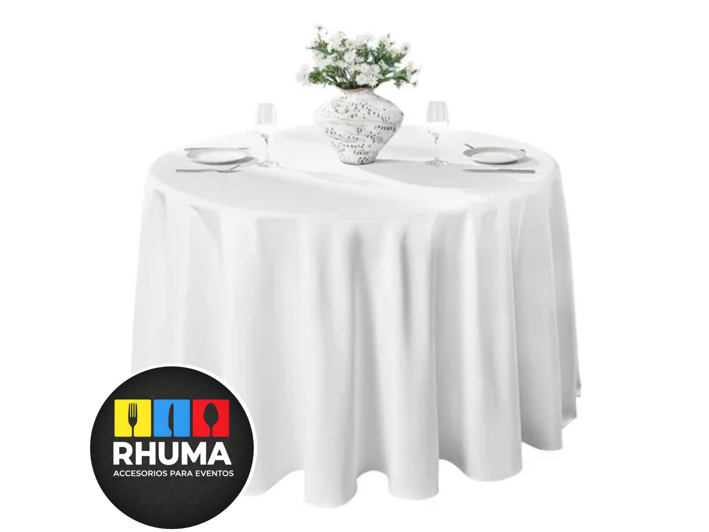 MANTEL REDONDO 2,8M DIAM BLANCO