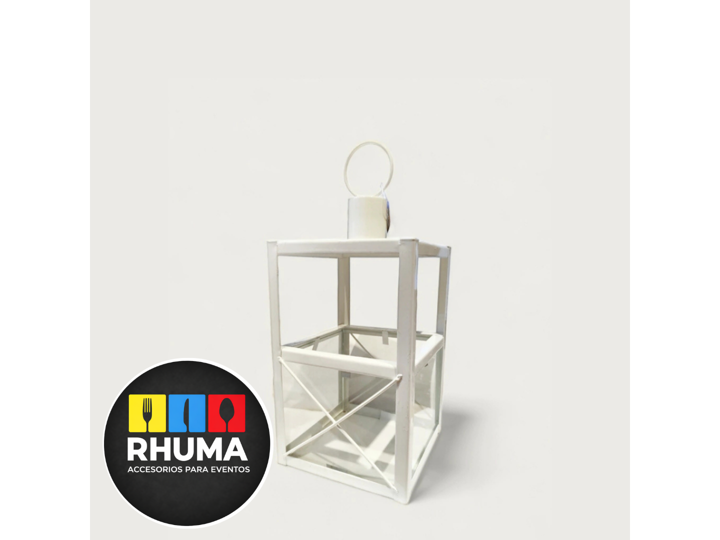 FAROL FANAL BLANCO  40CM ALTO + 3 PILAS + VELON