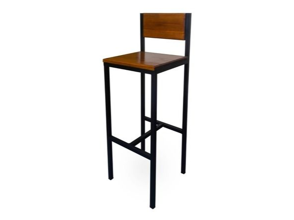 SILLAS ALTAS HIERRO Y MADERA CON RESPALDO