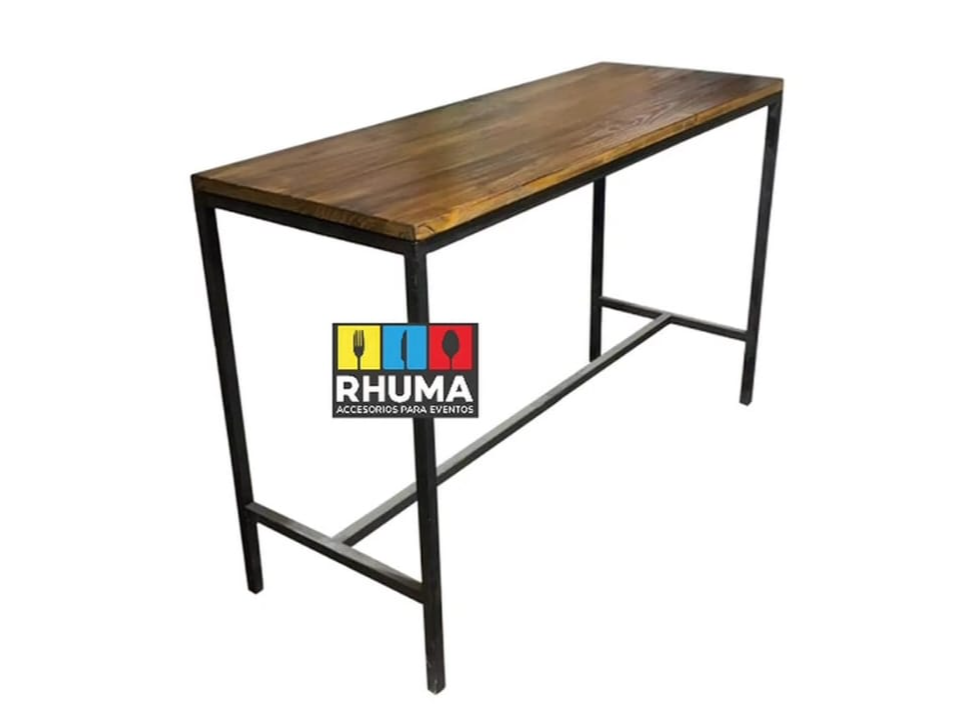 MESA 1,20 X 0,6CM (1,1 DE ALTO) PATAS HIERRO Y MADERA