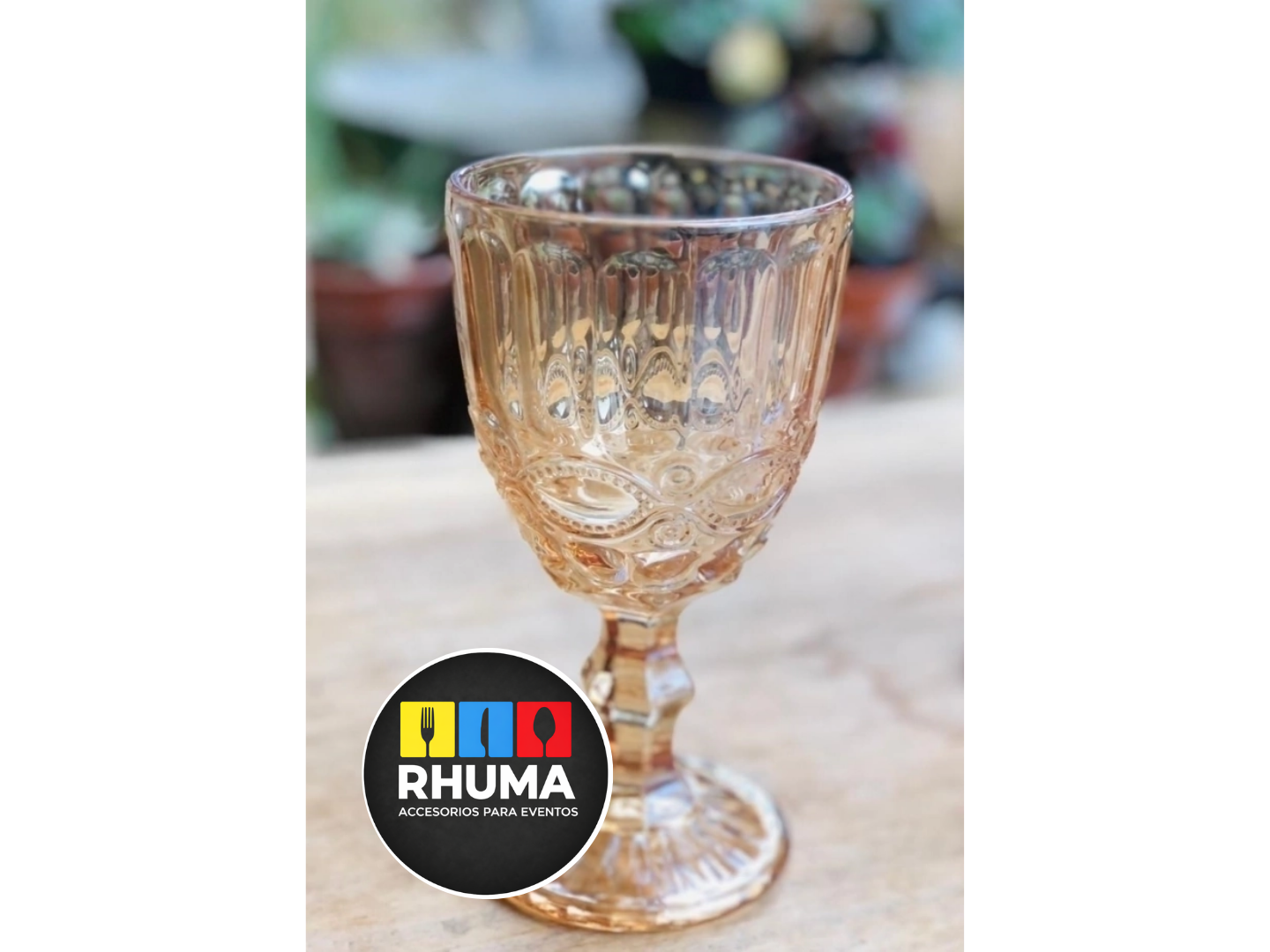 COPA LABRADA (VINO/AGUA/DECORACION) COLOR CHAMPAGNE
