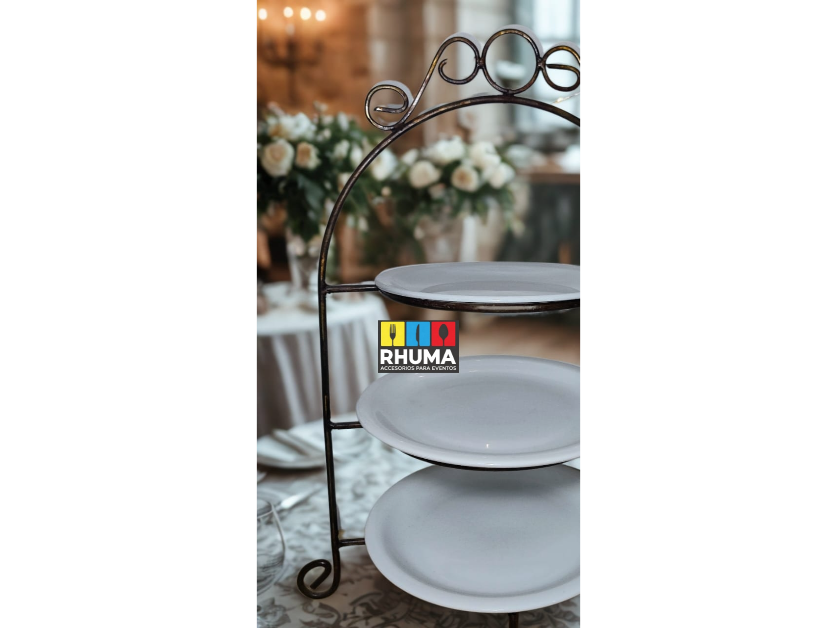 Altura 3 Pisos Buffet Postres Desayuno Brunch Muffin / (con 3 platos de 19cm)