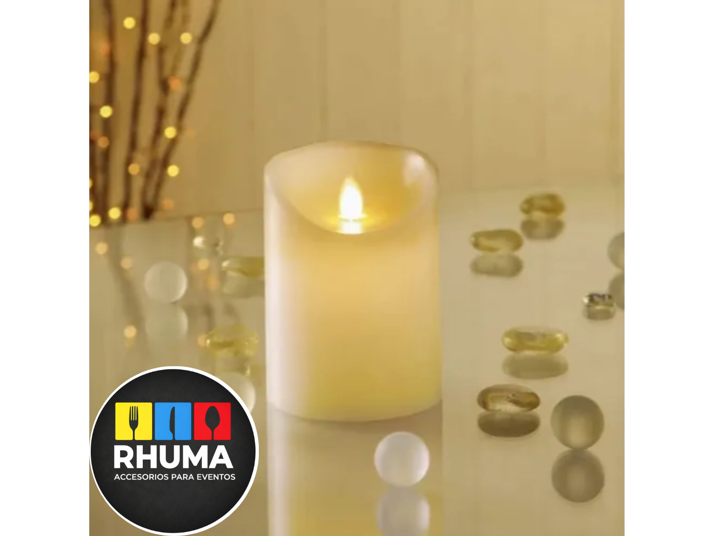 VELON LED 10CM ALTO 7,5CM DIAM - X3 PILAS INCLUIDAS