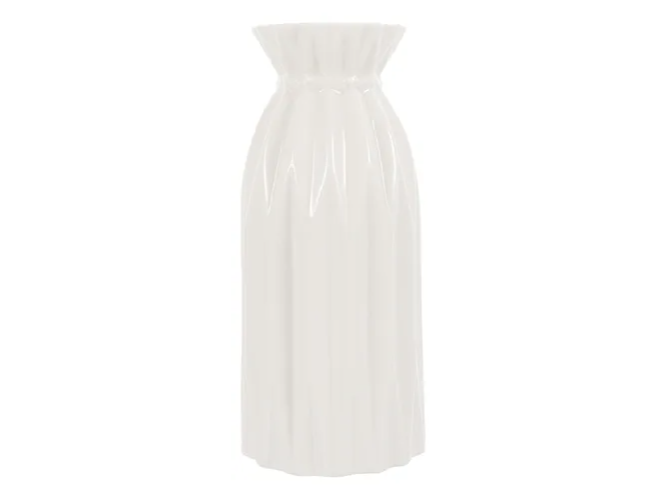 FACETADO BLANCO VIDRIO 20CM ALTO 10CM BOCA