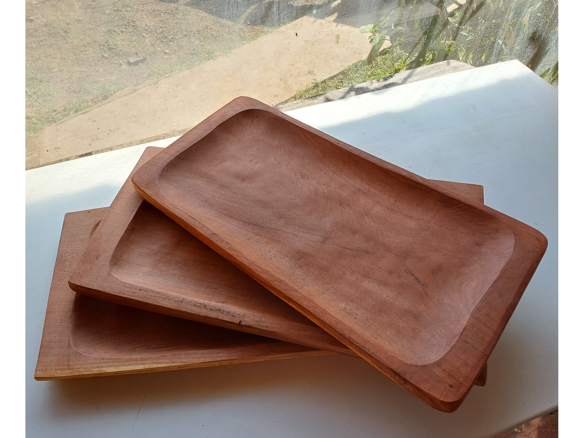 BANDEJA PARA SERVIR DE MADERA ALGARROBO 60X24