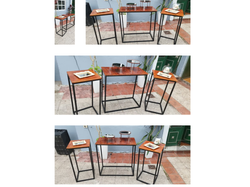 MESAS CANDY BAR DESARMABLE HIERRO Y MADERA (DE FACIL TRASLADO)(son 3 mesas total)