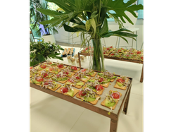 Altura de 50cm X 17Cm rectangular con laja Gris y hierros color bronce