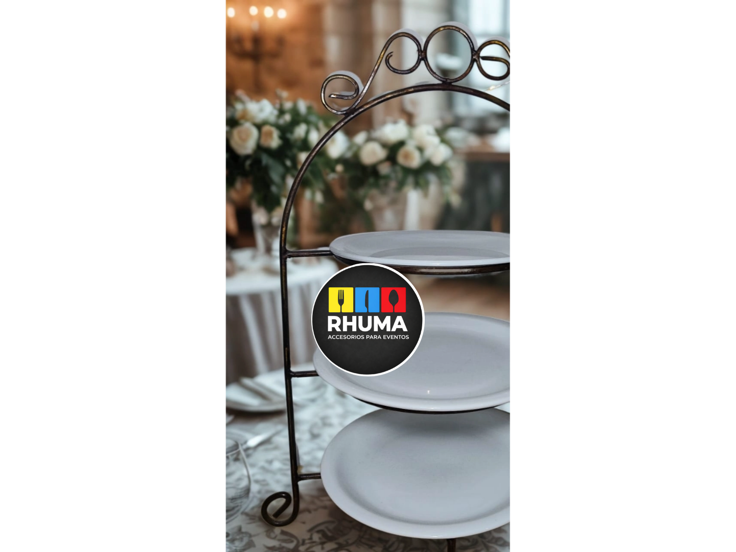 Altura 3 Pisos Buffet Postres Desayuno Brunch Muffin / (con 3 platos de 19cm)