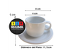 POCILLO DE CAFÉ CON PLATO BLANCO