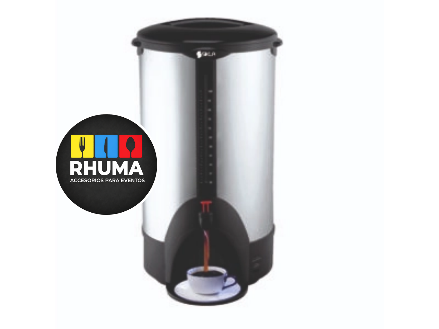 CAFETERA ELECTRICA 8L (RINDE 50 POCILLOS) MEDIDAS:  FRENTE 26 /PROF 26/ ALTO 44CM