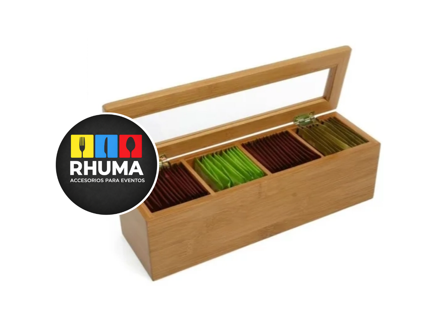 Caja de te de 4 divisiones
