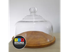 CAMPANA TAPA DE VIDRIO Y BASE DE MADERA 30CM DIAM ALTO 22,5 Cm