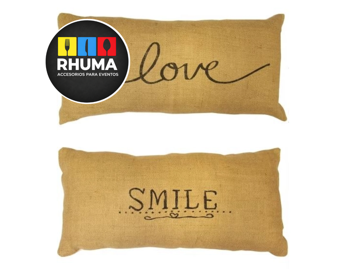 ALMOHADONES PARA DECORAR LIVINGS (LOVE, SMILE)
