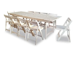 MESA RECTANGULAR (2,00X0,75) Patas plegables amuradas