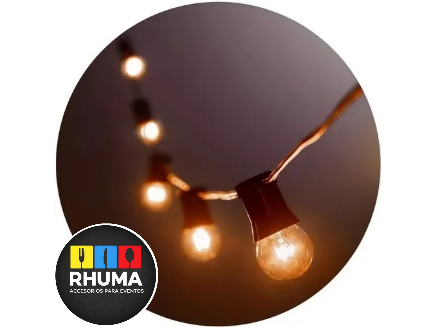 GUIRNALDA DE FOCOS VINTAGE INTERIOR/EXTERIOR CALIDAS TERRAZA APTO LLUVIA X 15MT
