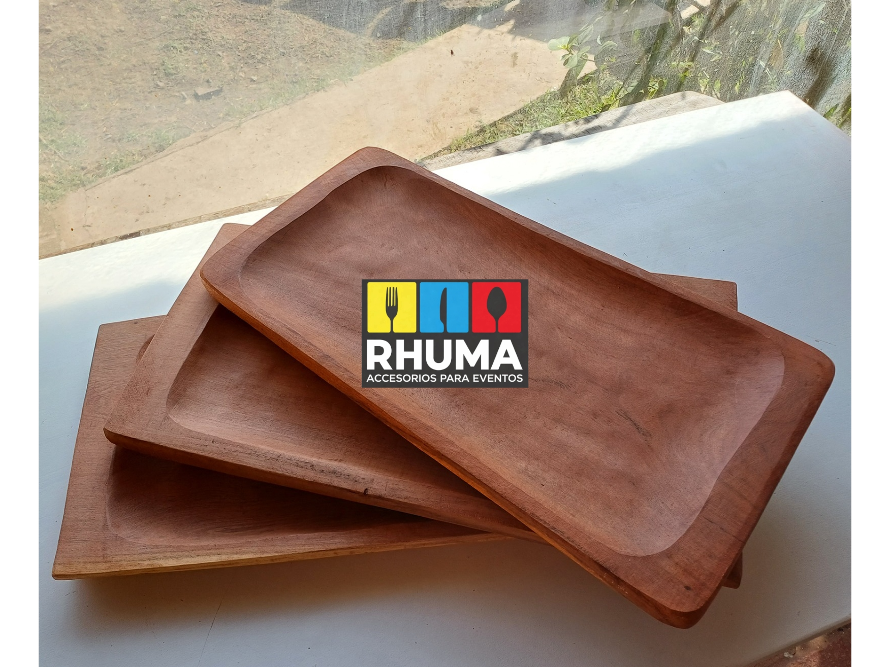 BANDEJA PARA SERVIR DE MADERA ALGARROBO 60X24