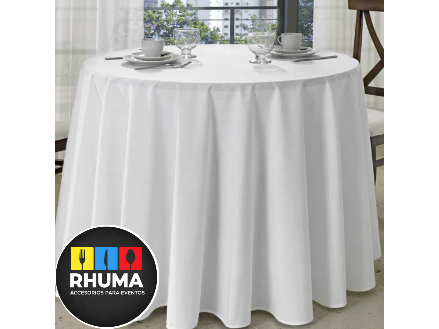 MANTEL REDONDO 2,5M DIAM BLANCO