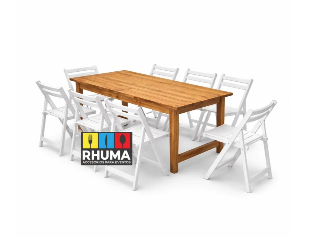 MESA RECTANGULAR (1,5X0,75) Patas plegables amuradas