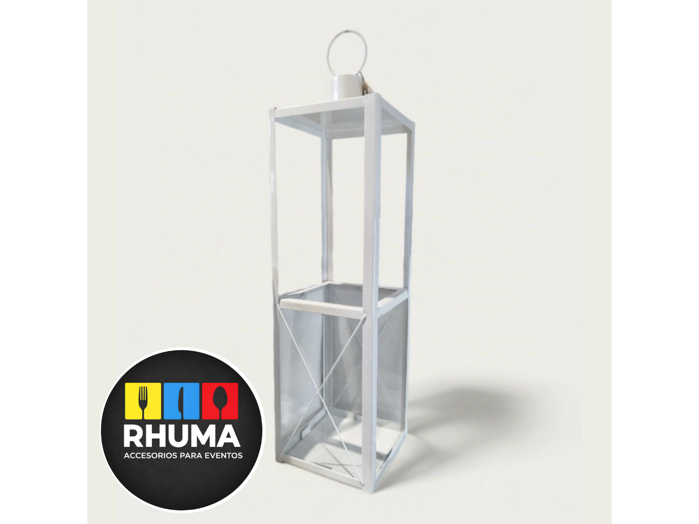 FAROL FANAL BLANCO 60CM ALTO + 3 PILAS + VELON