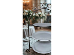 Altura 3 Pisos Buffet Postres Desayuno Brunch Muffin / (con 3 platos de 19cm)