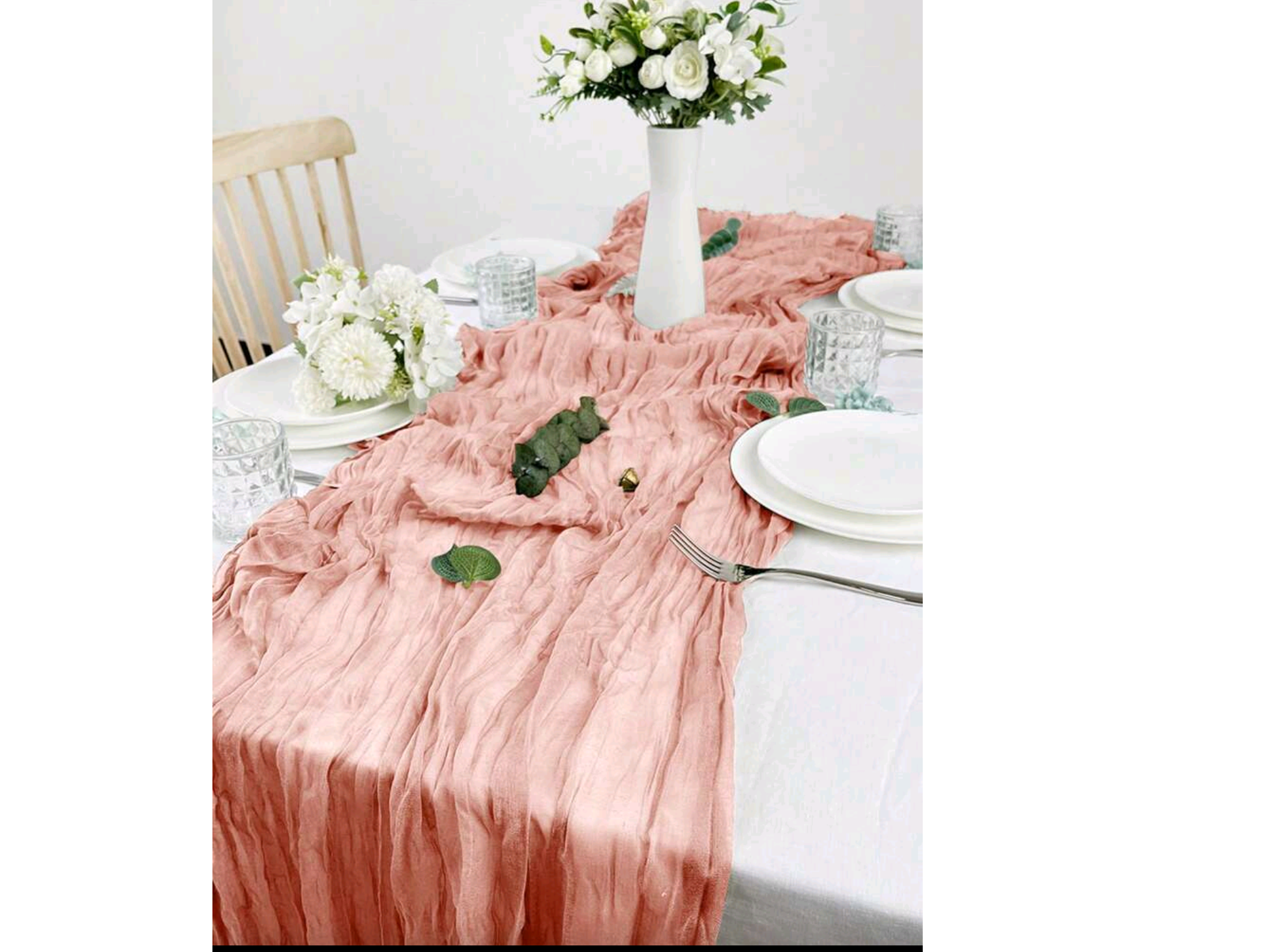 CAMINO DE MESA GASA ROSA CORAL 1.80 X 0.50