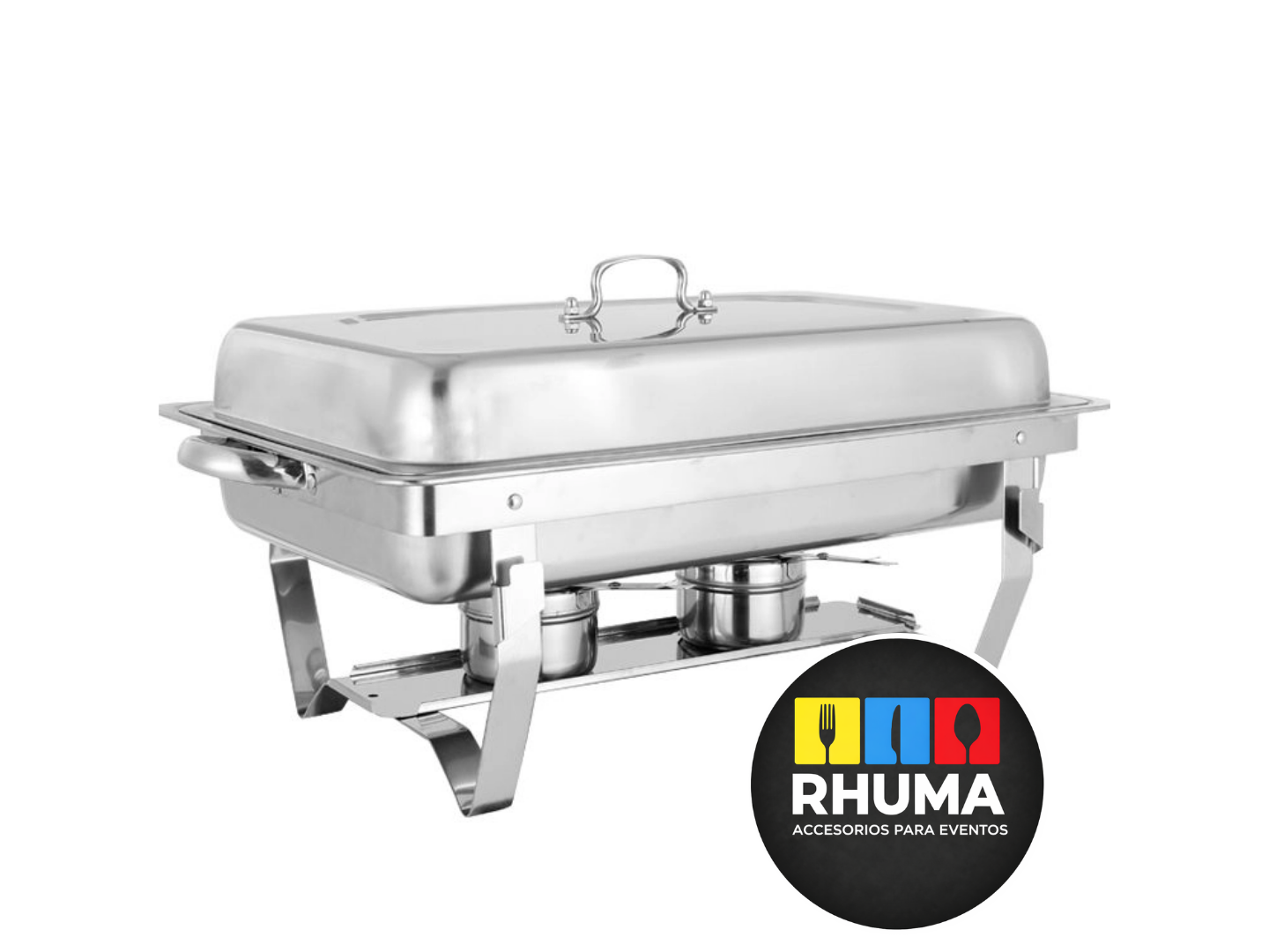 CHAFING RECTANGULAR BANDEJA DOBLE + 2 ALCOHOLES     (RECHAUD)
