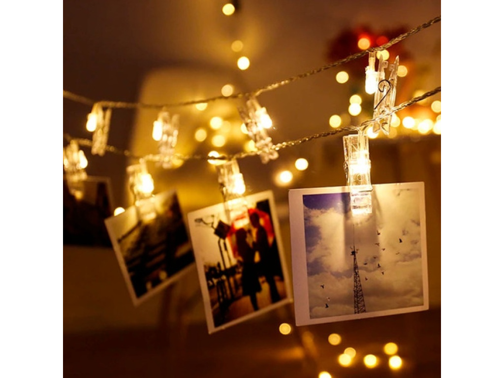 GUIRNALDA EN BROCHES PARA FOTOS 28 LUCES LUZ CALIDA X 4MT