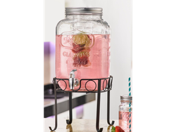 DISPENSER PARA AGUA/JUGOS 8LITROS (VIDRIO CON PIE DE HIERRO)